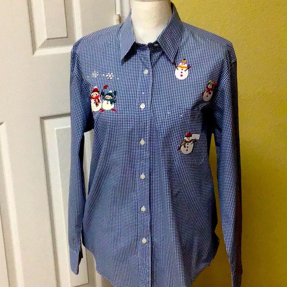BLUE CK CHRISTMAS BUTTON DOWN M/LG